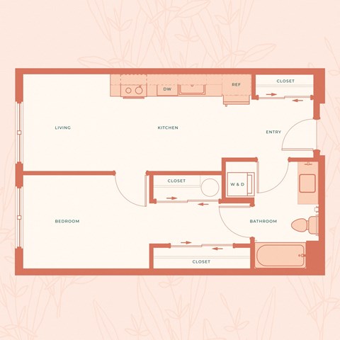 The Warren in Spokane, WA One Bedroom A Floor Plan